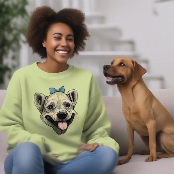 Gifting a dog face sweatshirt