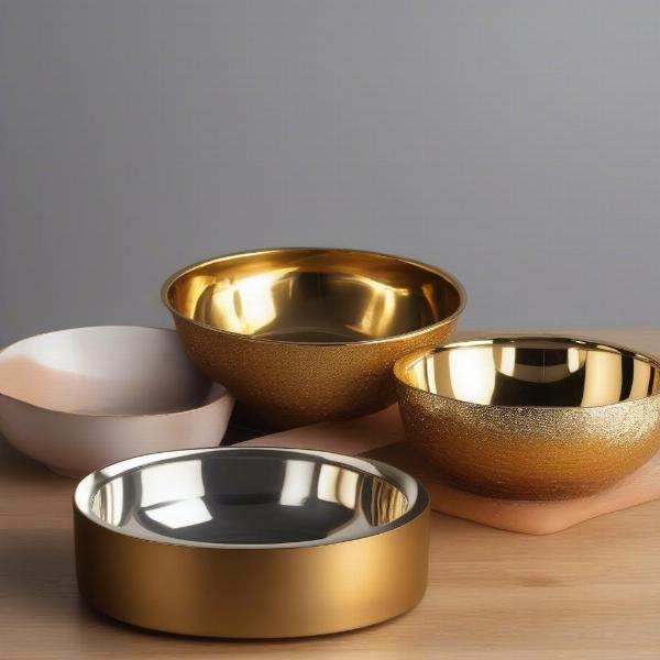 Gold Dog Bowl Materials: Stainless Steel, Ceramic, and Plastic