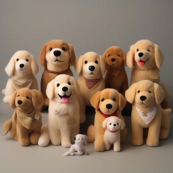 Variety of Golden Retriever Plush Dogs