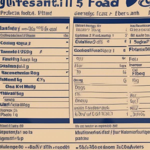 Good 'O Dog Food Nutritional Chart