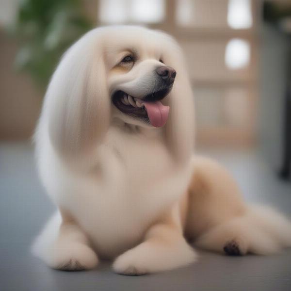 A happy dog after a grooming session in Leighton Buzzard