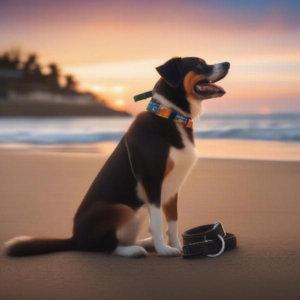 Happy dog on holiday in Dunsborough