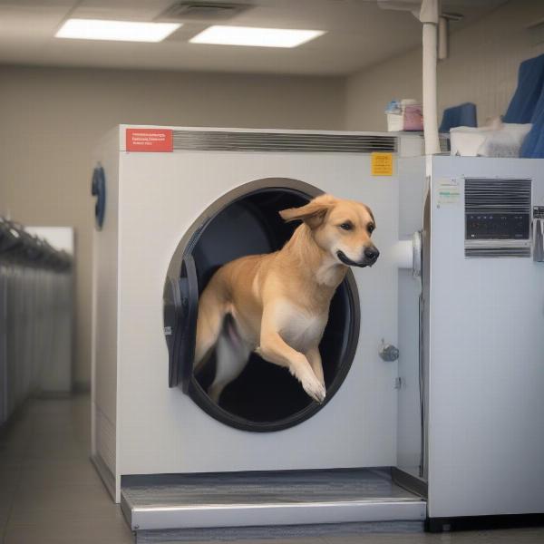 A Happy Dog Being Dried at a Self-Service Dog Wash