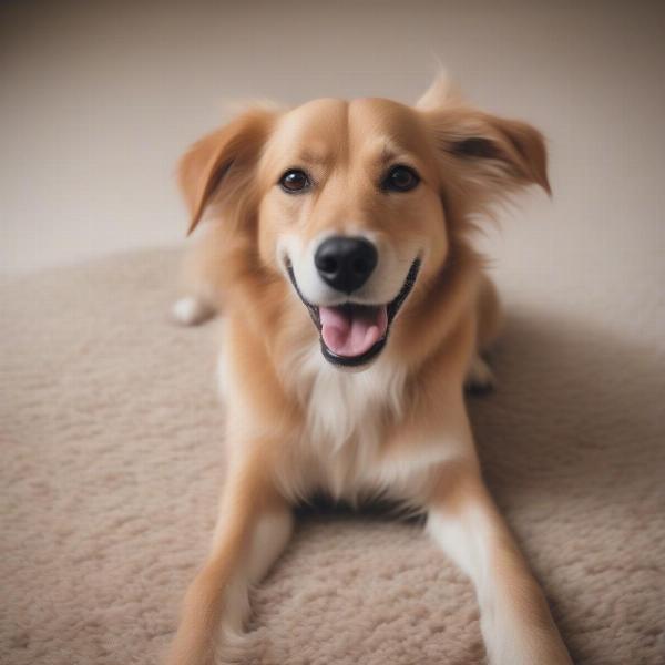 Happy Dog on Clean Carpet