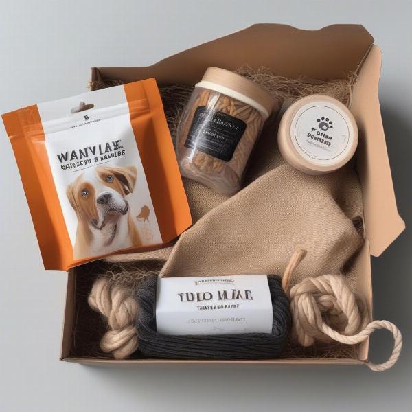 High-quality contents of a dog gift box