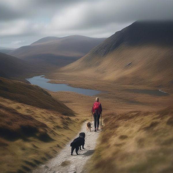 Hiking with a dog on Snowdonia trails