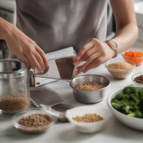 Preparing homemade dog food