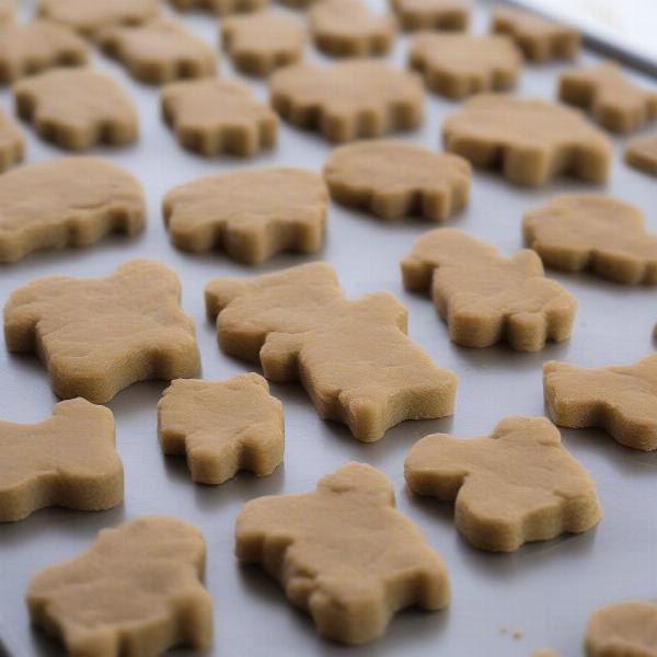 Homemade renal dog treats on a baking sheet