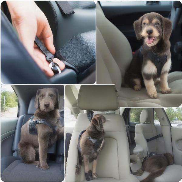 How to secure a dog with a seat belt