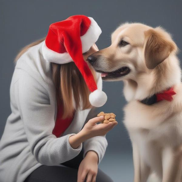 Training a Dog to Wear a Santa Hat