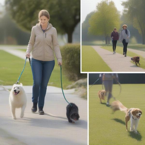 Training a dog with a 15-foot leash