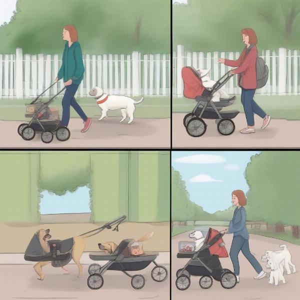 Introducing a dog to a stroller