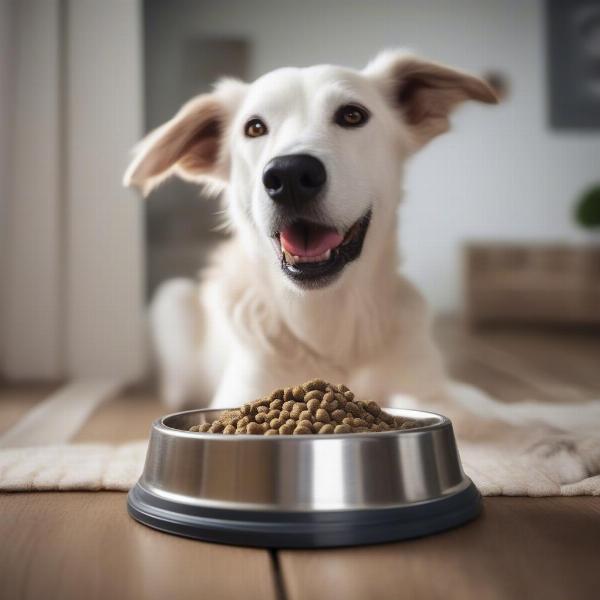 Lamb dry dog food is highly digestible for sensitive stomachs.