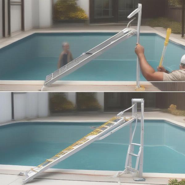 Installing and maintaining a dog pool ladder