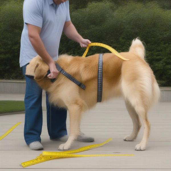 Measuring a Large Dog for a Waterproof Coat