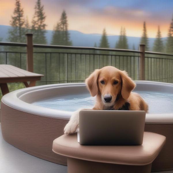 Searching for dog-friendly accommodations with a hot tub