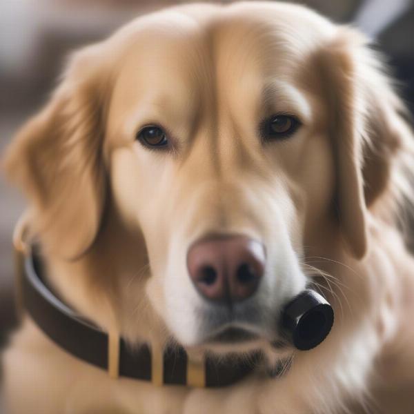 Long-Haired Dog with a Rolled Leather Collar