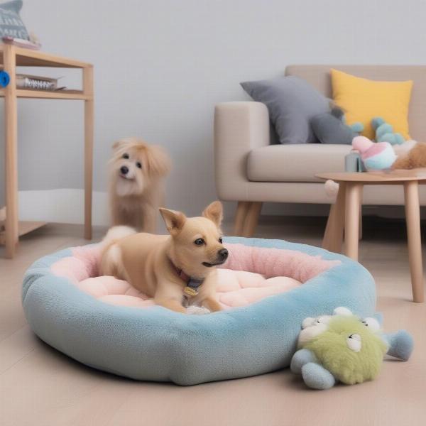 Luxury Dog Bed and Toys