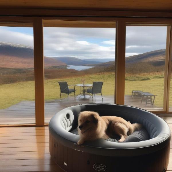 Luxury dog-friendly lodge with hot tub in Scotland