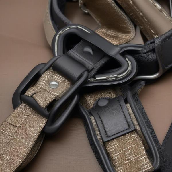 Close-up of luxury dog harness materials and stitching