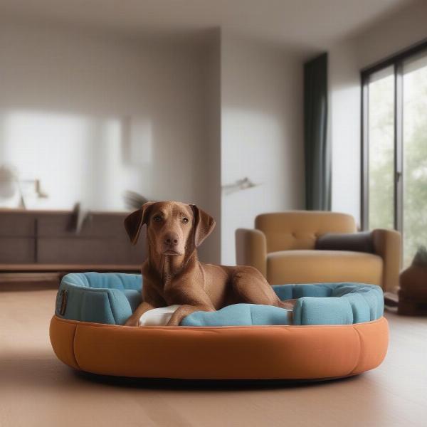 A dog bed that seamlessly blends with the home decor