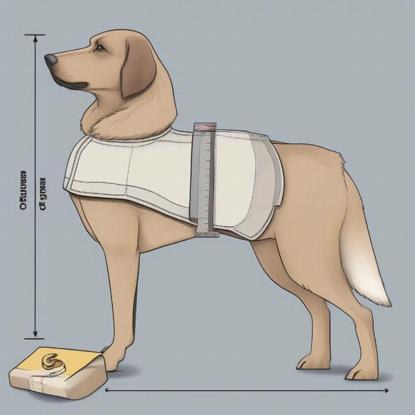 Measuring a Dog for a Canada Goose Coat