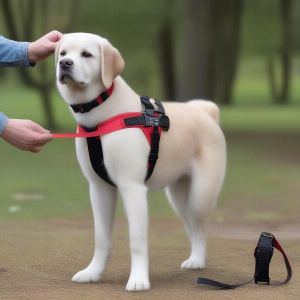 Measuring a dog for a harness