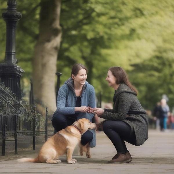 Meeting a potential dog sitter in Edinburgh