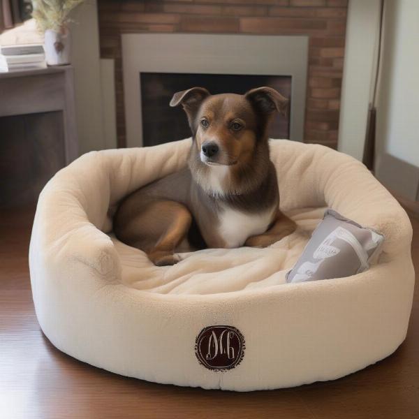 Cozy Monogrammed Dog Bed and Blanket