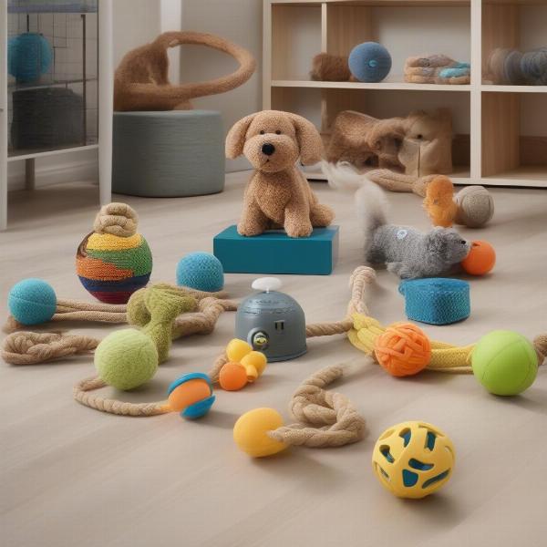 Different types of interactive dog toys