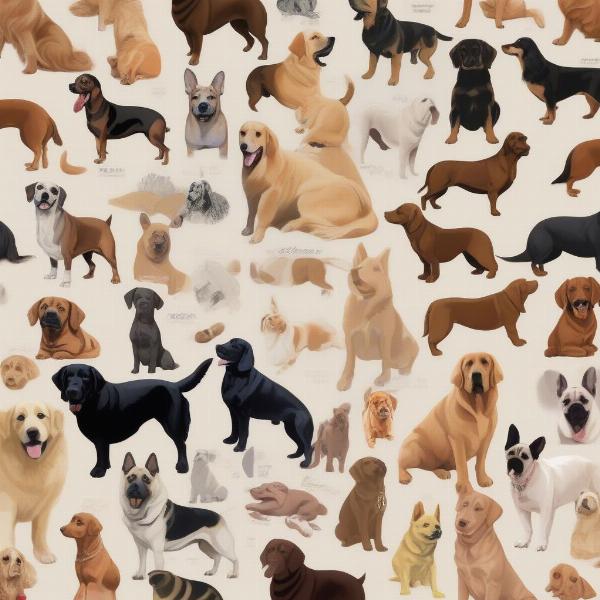 Various breed-specific dog decals