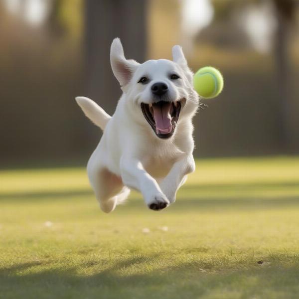 One-Year-Old Dog Playing Fetch