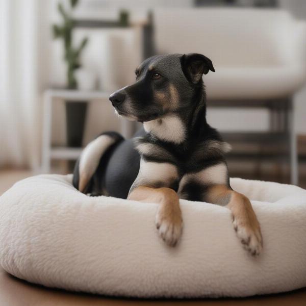 Orthopedic dog bed providing comfort for senior dog