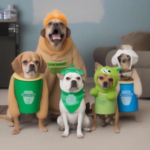 Oscar the Grouch Dog Costumes in Different Sizes