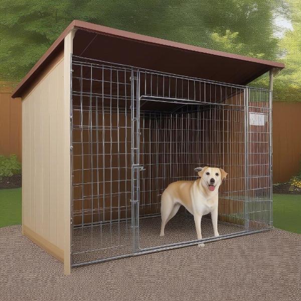 Outdoor Dog Kennel with Chain Link