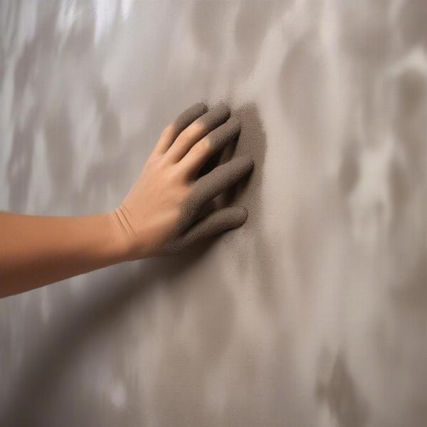 Owner cleaning dog paw prints from the wall