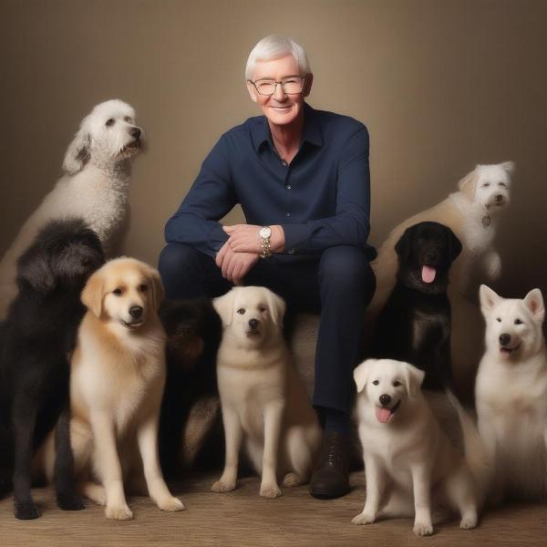 Paul O'Grady with his beloved dogs