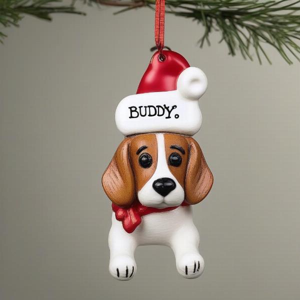 A Personalized Beagle Christmas Ornament