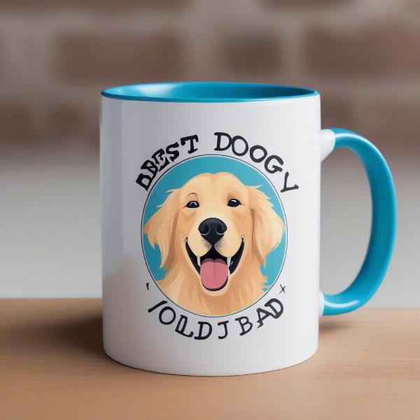 Personalized mug with dog photo and "Best Dog Dad" text