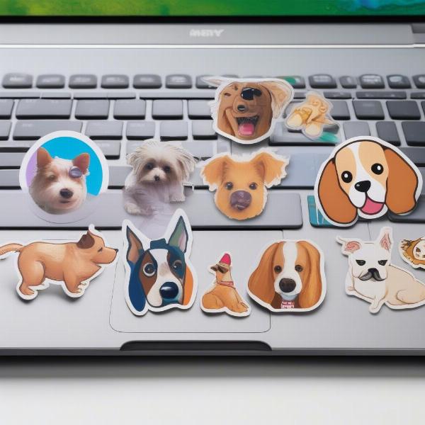 Personalized Dog Stickers on a Laptop