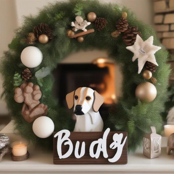 Personalized Dog Wreath with Dog's Name