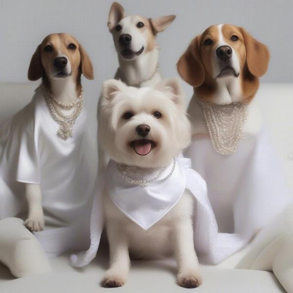 Accessorizing a White Dog Dress