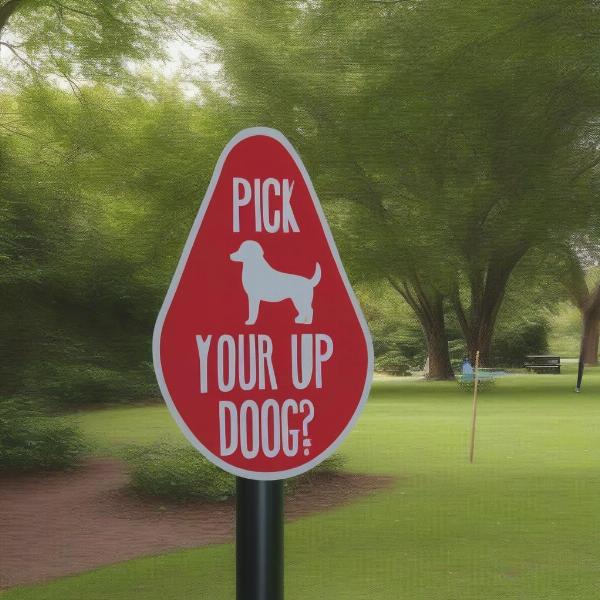 Pick Up After Your Dog Sign in a Park