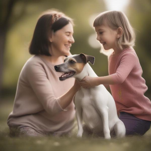 Plummer Terrier Playing with Family