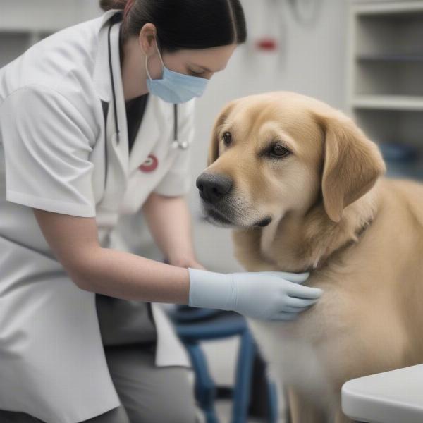 Pregnant Dog Veterinary Checkup