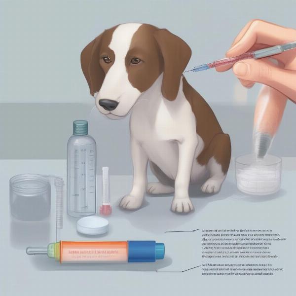 Preparing an insulin injection for a dog