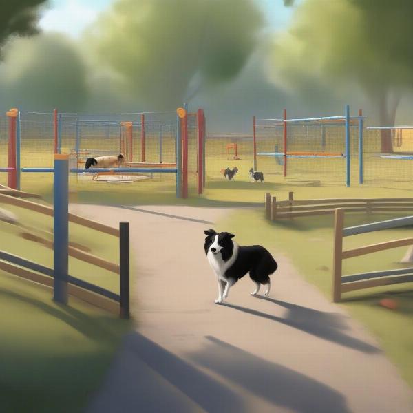 Dog agility training at a private dog park in Calgary