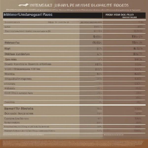 Professional Plus Dog Food Nutritional Chart