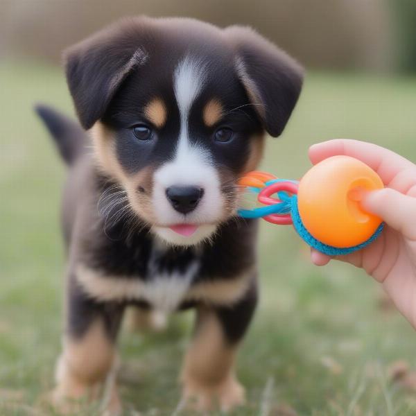 Puppy Puffing Cheeks While Teething