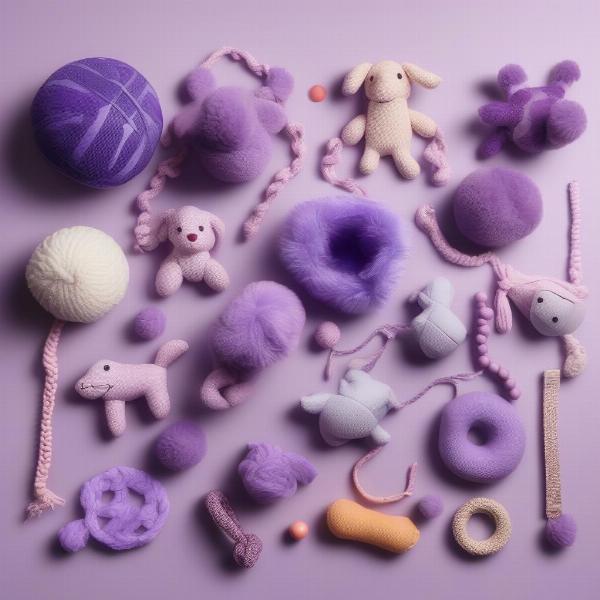 Variety of Purple Dog Toys